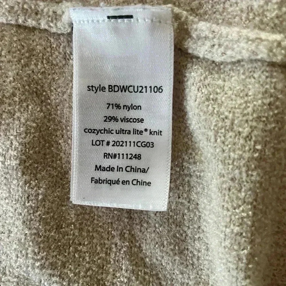 Barefoot Dreams Women’s CozyChic Ultra Lite Hi/Lo Cardi Stone SZ S/M - Picture 5 of 8